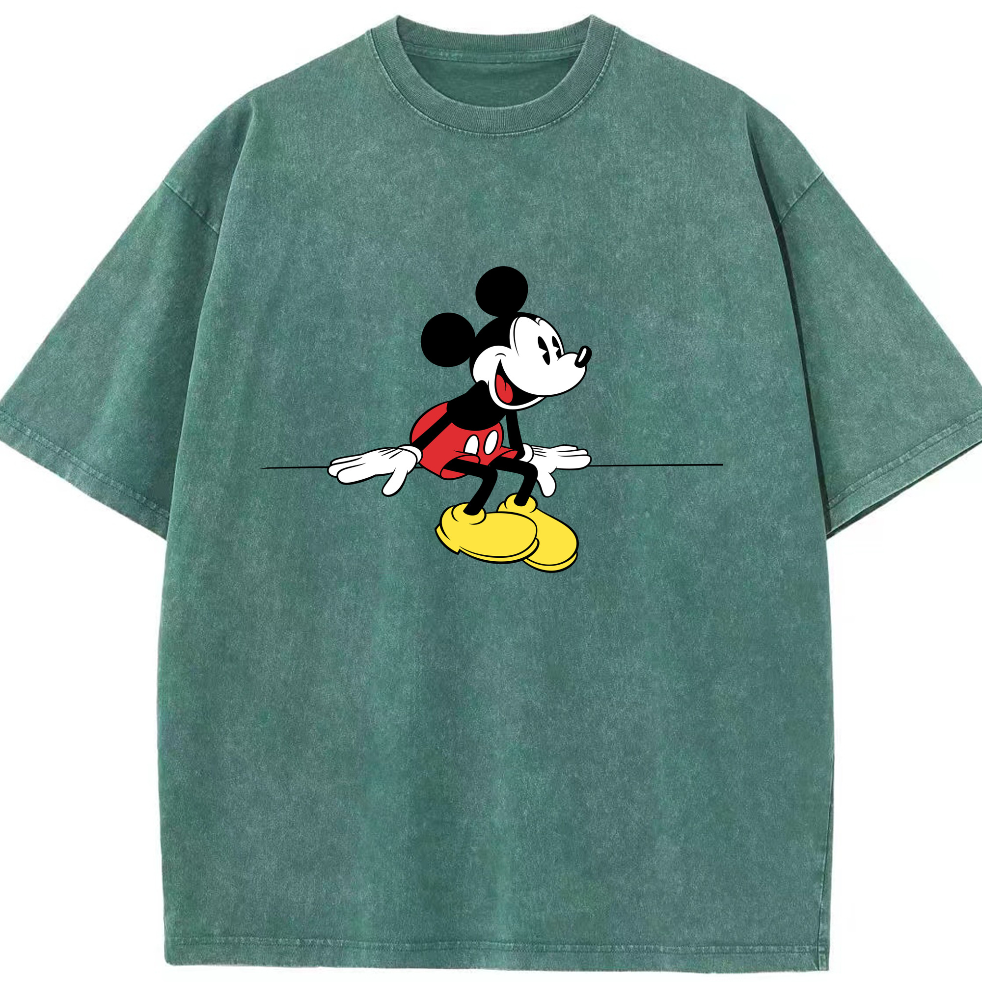 （画像用） ミッキーマウス Mickey Mouse 綿100% ヴィンテージ風 半袖Tシャツ（フロントプリント）